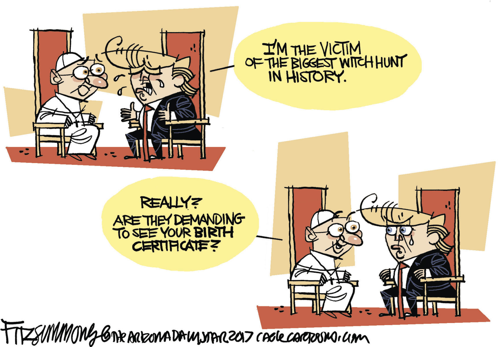 Daily Fitz Cartoon: World Self-pity tour